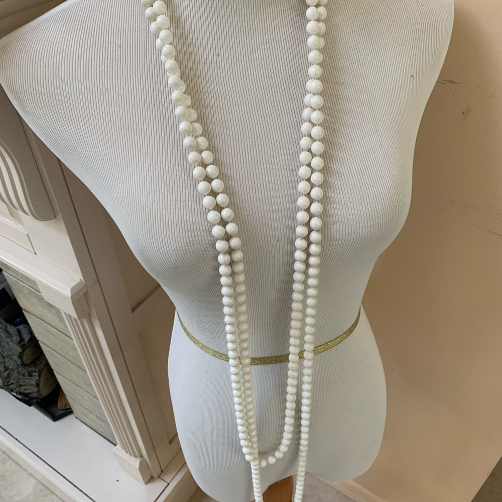 Large white beads strand